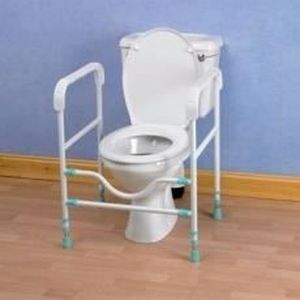 WC - TOILETTES Cadre de toilettes Prima réglable en hauteur, accoudoirs inclus, épouse l arrondis de la cuvette des toilettes