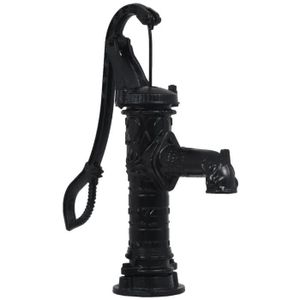 FONTAINE DE JARDIN Pompe à eau manuelle de jardin en fonte - CUQUE - 40 x 15 x 68 cm - Noir - Hauteur de pression maximale 7 m