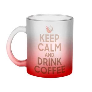 MUG - TASSE - MAZAGRAN Mug en Verre Rouge - Keep Calm and Drink Coffee Pa