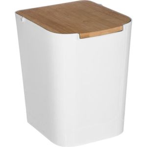 Petit Seau de Rangement intégré pour Salle de Bain 3l kit de Nettoyage Brosse de Toilette Blanc Poubelle Samfox 