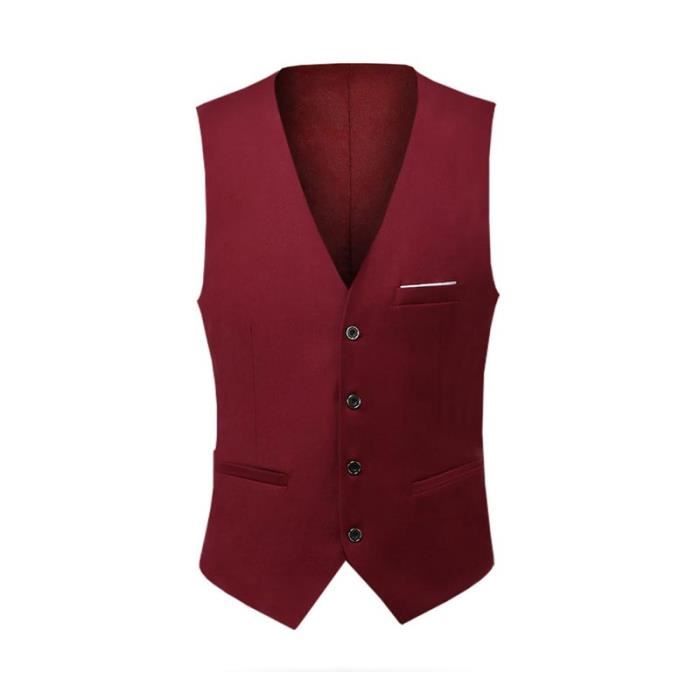 gilet costume rouge homme