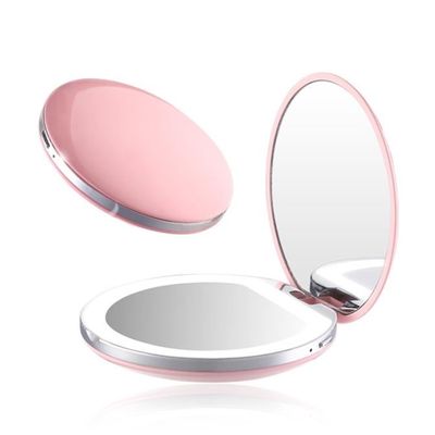 Pliage Compact Miroir LED Lumineux Voyage Maquillage Miroir Cosmétique