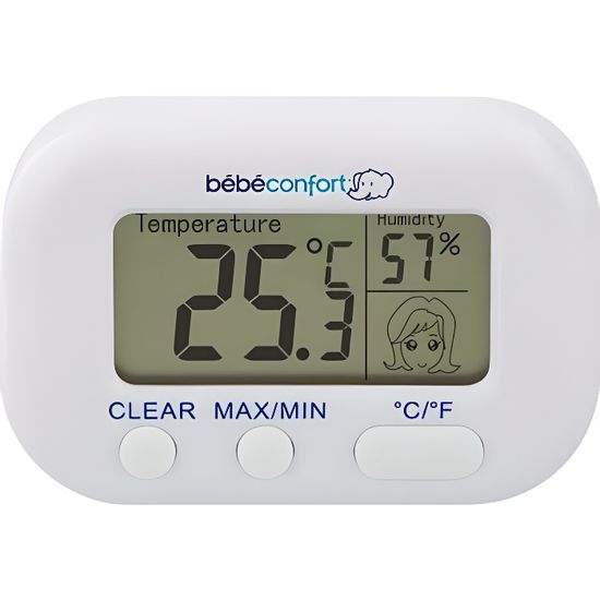 BEBECONFORT Thermomètre Hygromètre, Mesure la Température et L’humidité, Convient dès la Naissance