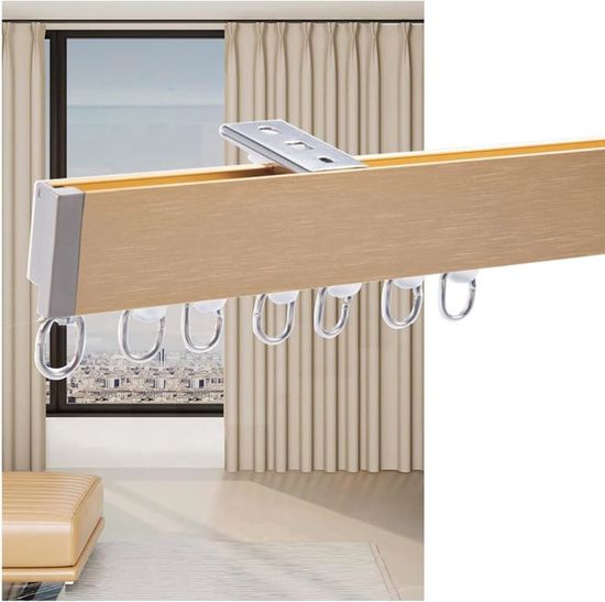 Rail de Rideau, Tringle rideau Double Rail De Plafond Pour Rideaux Lourds, Noir Gris Vert Tringle À Rideaux Pour Porte Coulissante En Verre, Porte En Métal, Salon, Fenêtre Longue(#2,3.5m/11.5ft