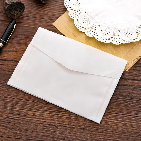 Lot De 10 Enveloppes Cadeaux Ruban 20x11 Cm - Pour Mariage, Invitations, Fêtes, Argent - Papier Satiné - 5