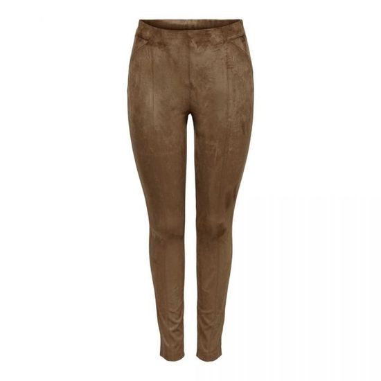 Legging effet daim stretch Femme ONLY Marron Cdiscount Pret a Porter