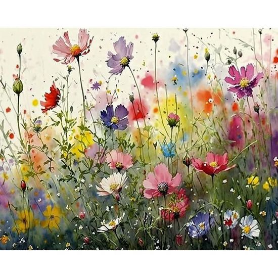 TISHIRON Paint By Numbers Per Adulti – Kit Fiori E Libri Su Tela 40x50 Cm, Colori Acrilici E Pennelli
