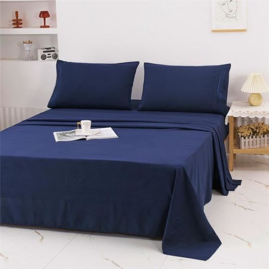 Parure De Lit 4 Pièces 135x200 Cm – TOCOMOA – Microfibre Gris Foncé