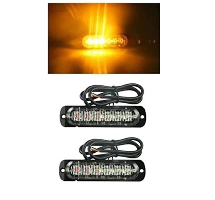 Feu de Gabarit 6 LED Signalisation Clignotant Avertissement Flash 12V-24V Universel 2 Modes d'Éclairage