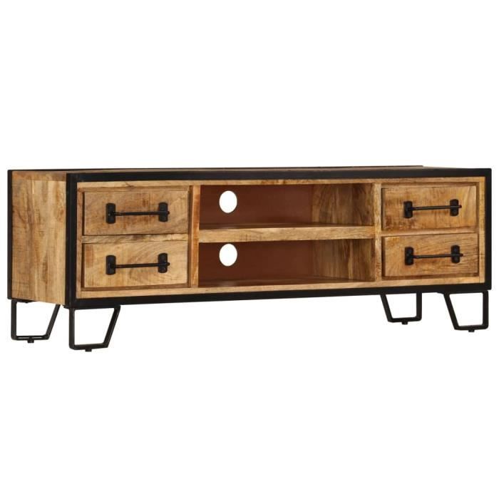 Meuble TV avec tiroirs 120 x 30 x 40 cm Bois massif de manguier-GXU