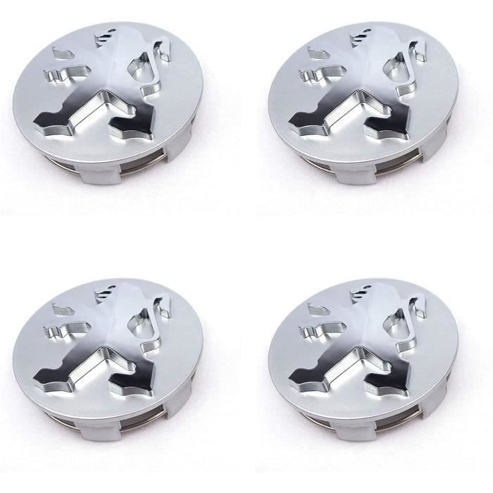 4 pièces Cache-Moyeux pour Peugeot 508 60MM, Centre de Jante Capuchons, Cache Moyeu Centre de Roue, Bouchon de Jante, Enjoliveu A527