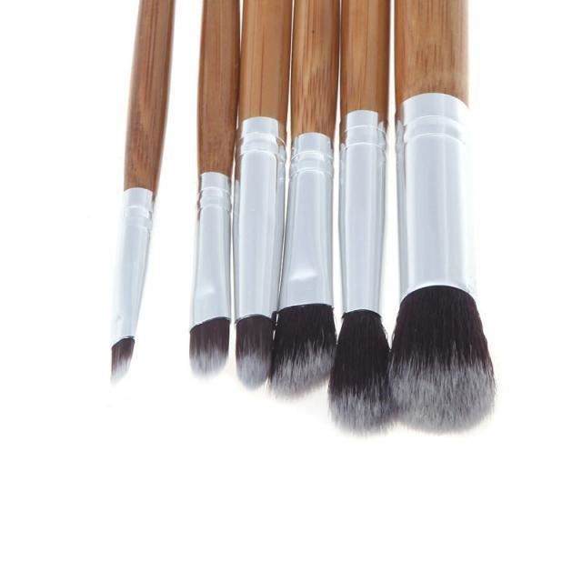 Tonsee® 6pcs bambou professionnel fard à paupières maquillage outil cosmétique ensemble de pinceaux pour les yeux Kabuki _cdt99
