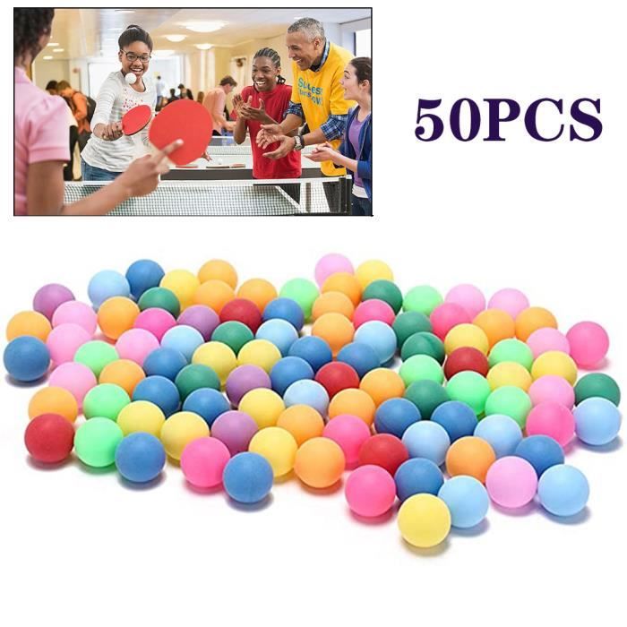 50pcs - pack boules de tennis de table de divertissement de 40mm de balles colorées _pian3302