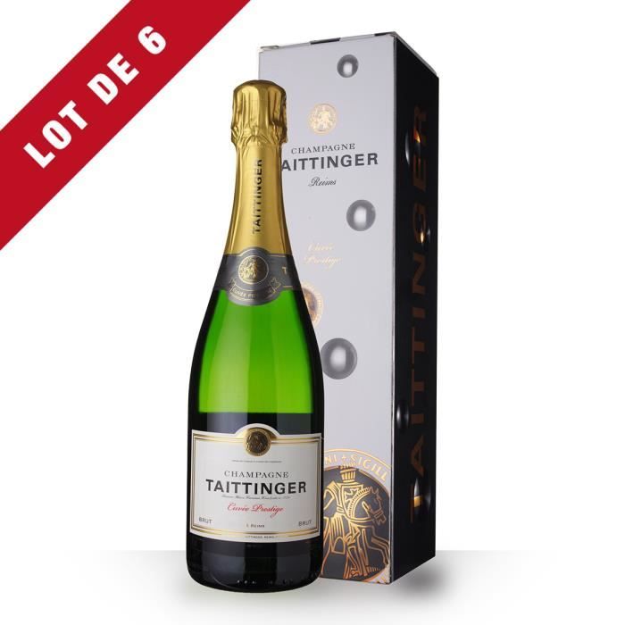 6X Taittinger Cuvée Prestige 75cl - Etui - Champagne