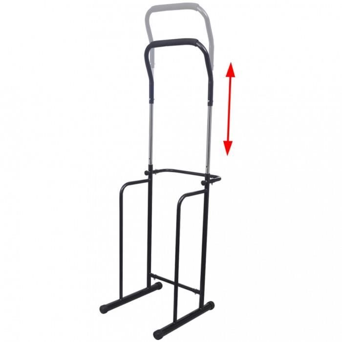 Machines d'halterophilie Station a dips reglable 175-224 cm Noir