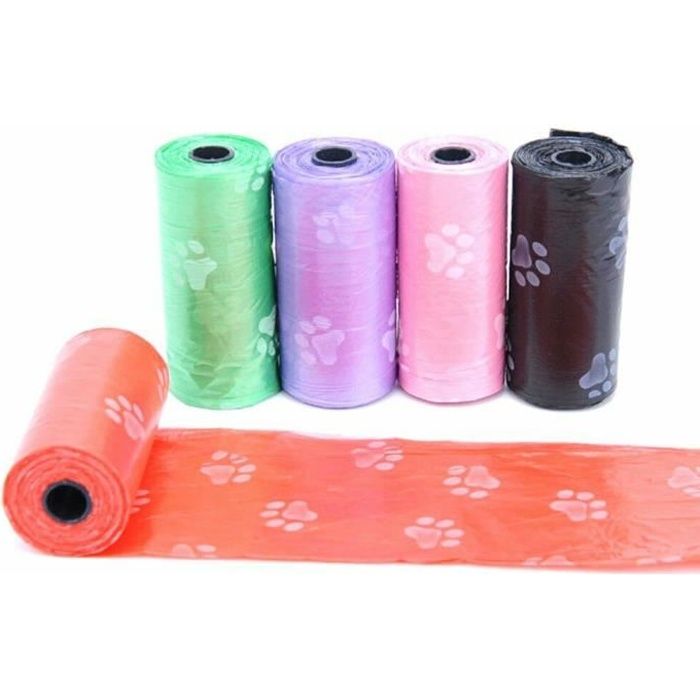 Lot de 2 Rouleaux Rose Sacs à Crottes Ramasse Crottes Chien Déjection Canine 30 Sacs