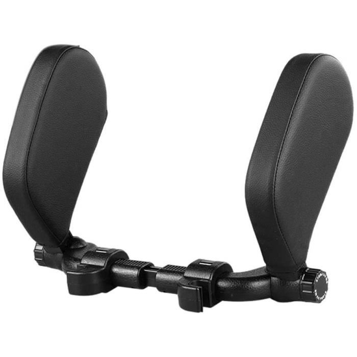 Voiture Oreillers De Cou Coussin Réglable Coussin De Siège Appui-tête Deux Côtés Support pour Adultes Enfants, Noir