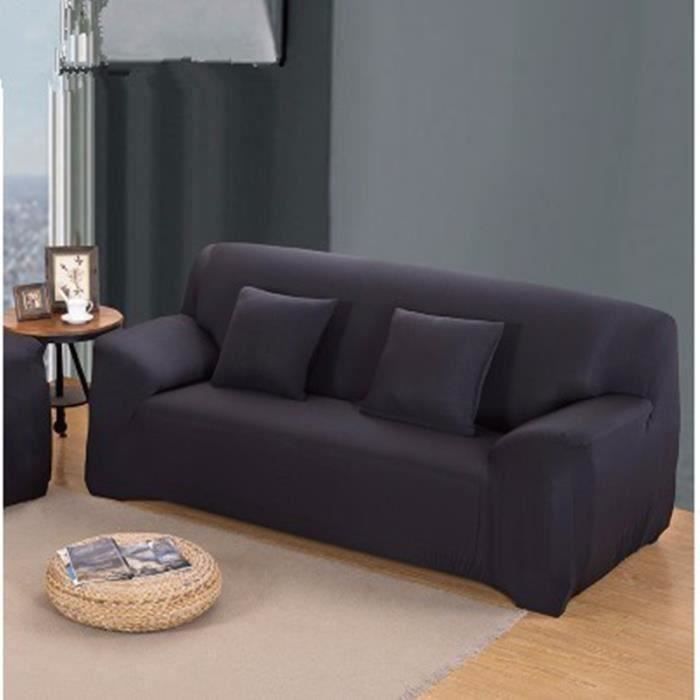 Couverture Canapé Tissu élastique L Forme Étendue Housse Canapé Bleu foncé Aw04323