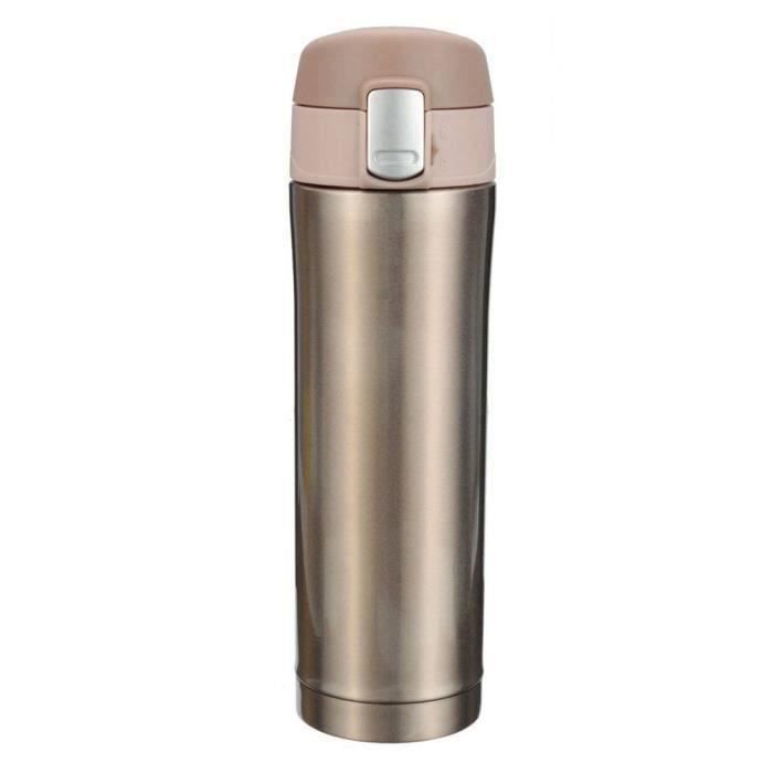 500ml Thermos de the, Mug isotherme d'acier inoxydable, tasse cafe, bouteille d'eau 12 heures or