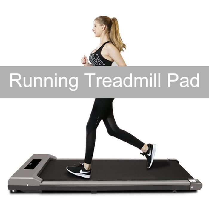 Tapis de Course Portable, Vitesse Réglable maximale 10 km/h, Écran LCD, Silencieux, Roues de Transport