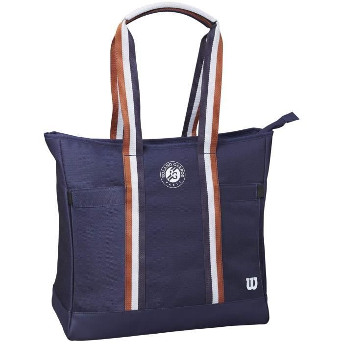 BALLE DE TENNIS n Sac de Tennis Roland Garros Tote Jusquagrave 2 Raquettes Pour Femme BleuMarronBlanc WR800700100172