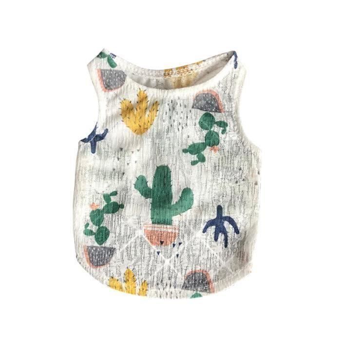 Gilet élégant chien chiot cactus gilet vêtements d'été chemises - taille xl CORBEILLE - PANIER - COUSSIN - HAMAC - LIT