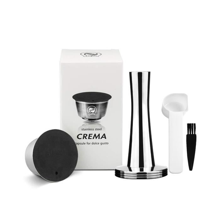 Petit déjeuner - Café,Créma réutilisable d'acier inoxydable de Capsule de café pour la dosette de recharge de filtre Dolce Gusto #C