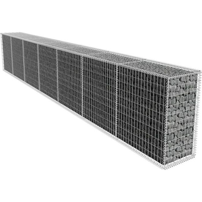 Mur en gabion avec couvercle Acier galvanisé 600x50x100 cm -HB065