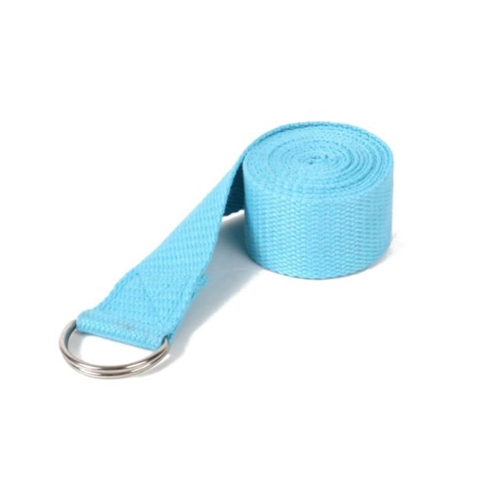 1 pc sangle de yoga bleu ciel boucle anneau en D sangles d'exercice durables pour les sports de GROUND MAT - GYM MAT - YOGA MAT