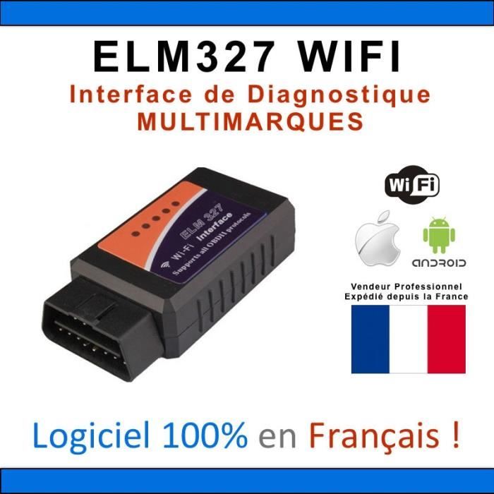 Elm 327 OBD 2 WIFI Interface de diagnostique OBD II pour PC + Logiciel - ELM327 - Diagnostic Auto Mu