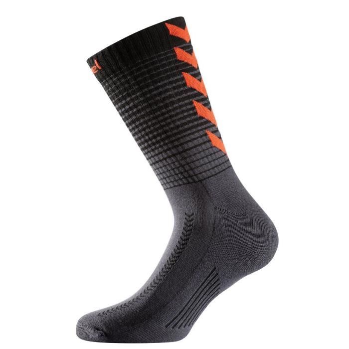 HUMMEL Chaussettes de Handball Gradient AH18 - Homme - Noir Fantôme et Rouge Fiesta