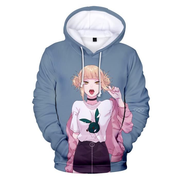 Sweat à Capuche Manche Longue avec 3D Imprimé My Hero Academia Himiko Toga Hoodie