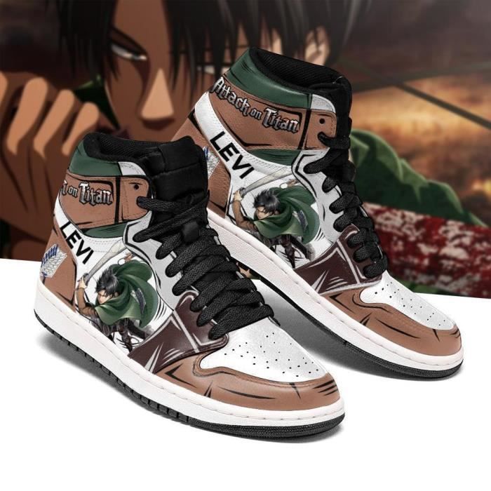 Baskets Anime Attack On Titan Levi Ackerman Chaussures de course pour Homme Femme