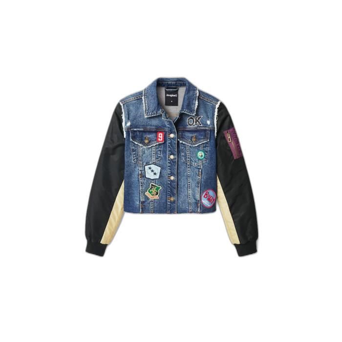 Veste en jean femme Desigual Buddy - bleu/noir - XL