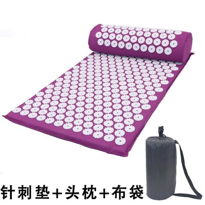 Kit D'Acupression Tapis Coussin De Massage Pour Yoga Traitement Des Douleurs Tensions - Violet