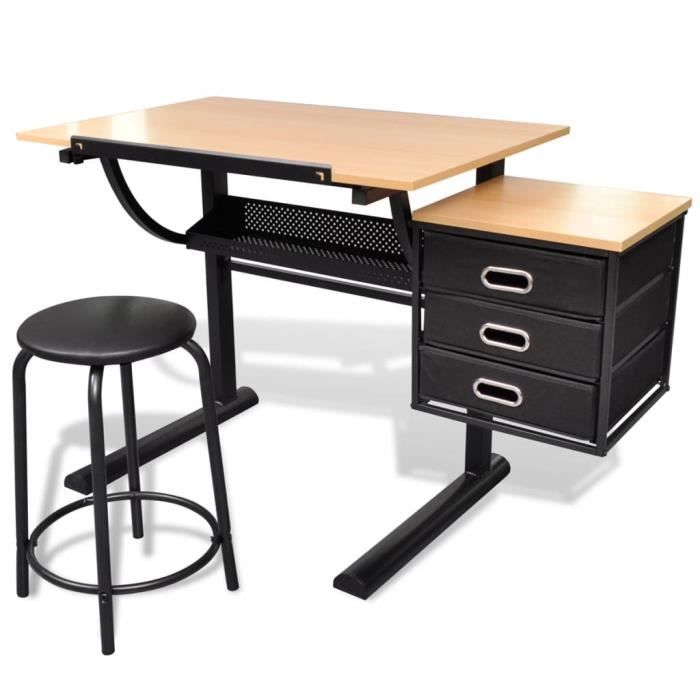 Table à dessin inclinable avec tabouret Table à dessin adulte