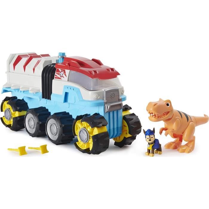PAT PATROUILLE - CAMION interactif tout-terrain DINO PATROLLER Paw Patrol + figurine Chase - 6058905 - Jouet Enfant 3 Ans et +