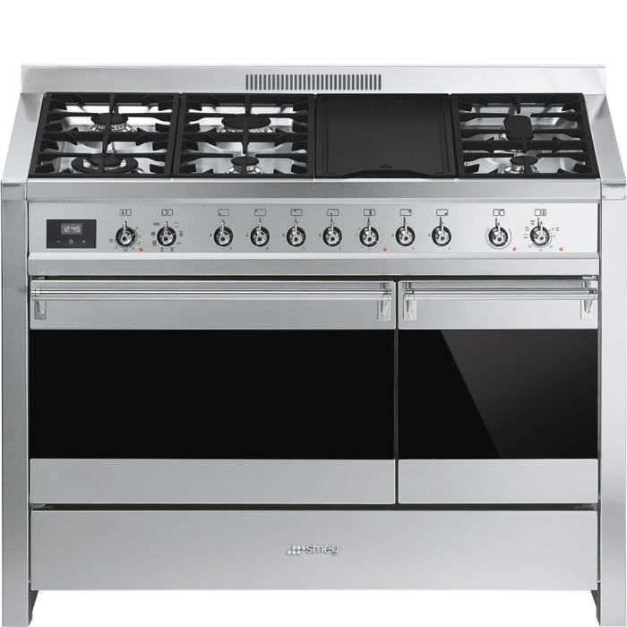 Smeg A3-81, Cuisinière, Acier inoxydable, Rotatif, Toucher, Devant, Électronique, Bas