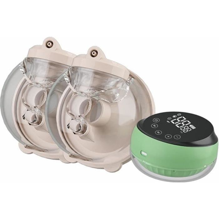 Ensemble de tire-lait indolore à faible bruit avec veilleuses, extracteur de lait portable automatique, tire-lait vert, machine à