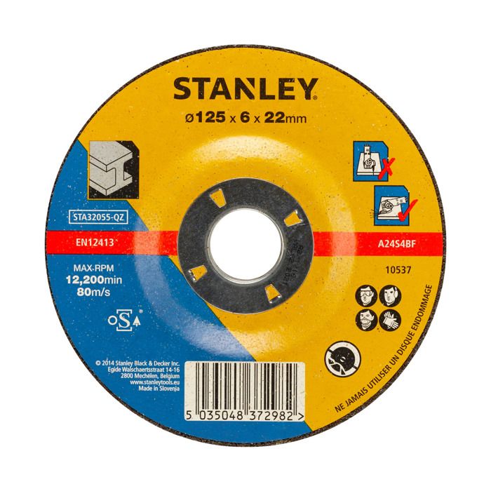 Stanley Disque aggloméré à ébarber le métal 125x22x6 STA32055 QZ