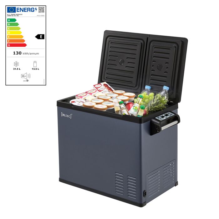 Glacière électrique portable Alberona capacité 45 L bleu gris