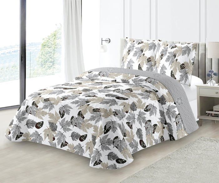 Couvre-lit Matelassé - M23 - 220x240cm - 2 Taies 65x65cm - Microfibre
