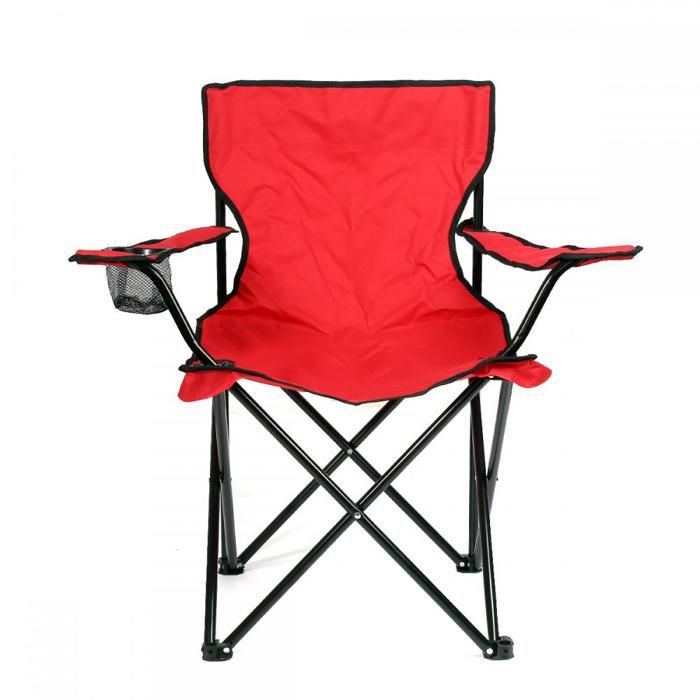 Amiremplie Chaise De Camping Chaise Pliante de Camping Fauteuil Pliable Chaise de Plage Pêche Barbecue rouge