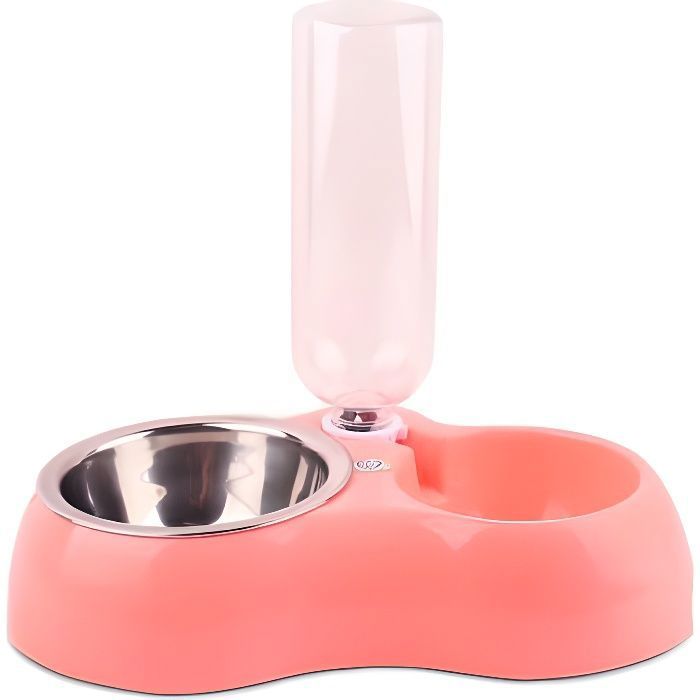 Comparer les prix de Distributeur de Nourriture - CUNEARY - 2 en 1 - Rose - Pour Chat et Chien - Anti-dérapant