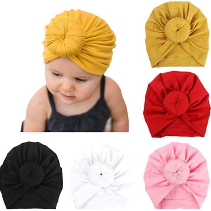 Meilleurs prix pour 5 Pièces Bébé Turban Bonnets de Naissance Chapeaux Nœuds Papillons Mignon Elastique Enfant Casquettes Bonnets Pour Bébé Fille