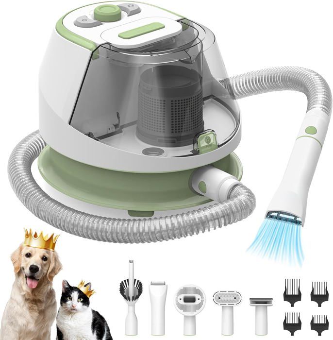 Comparer les prix de Aspirateur Poil de Chien 13000 Pa,3 en 1 Professionnelle Tondeuse Chien pour Poil Long Epais,2,2L Ultra-Récipient Brosse