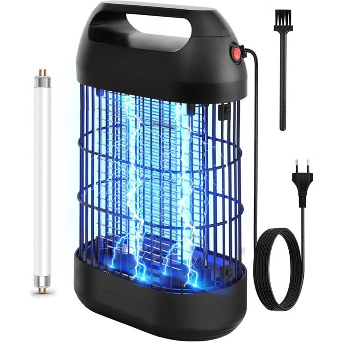 Lampe Anti-Moustique Solaire 4200V - Bug Zapper Électrique - Intérieur/Extérieur - 2100 M²