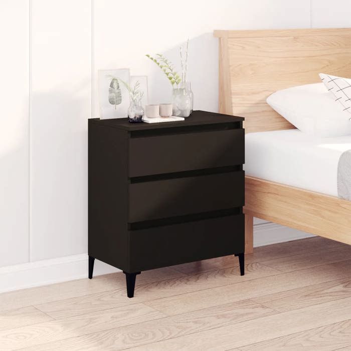 SALE 2025Meuble bas bahut vaisselier - Buffet Noir 60x35x70 cm - bois dingénierie 20 Kg 6971