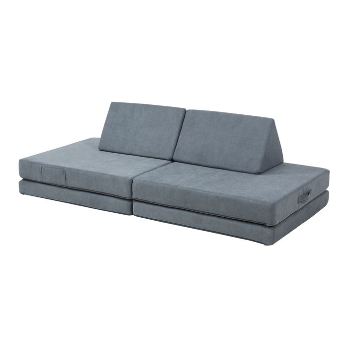 Canapé de jeu de 5 pièces Norhulta velours côtelé 150 x 66 x 46 cm gris Canapé de jeu de 5 pièces Norhulta velours côtelé 150 x 66 x 46 cm gris