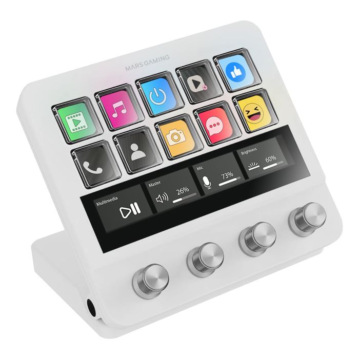 Périphérique de streaming - MARS GAMING - MSD-PRO - Écran tactile capacitif - 10 touches LCD - Couleur blanche